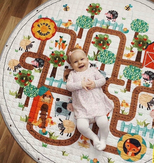 Activity Play Mat - Toy Storage Bag - Farm Maze - Just Kidding Store