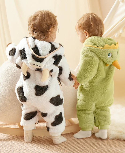 Animal Coral Fleece Jumpsuit