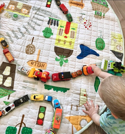 Activity Play Mat Toy Storage Village Adventure - Just Kidding Store