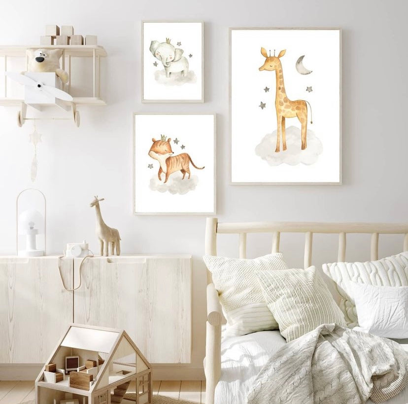 Wild Animals Canvas Paintings - Zebra, Rhino, Tiger, Elephant, Lion