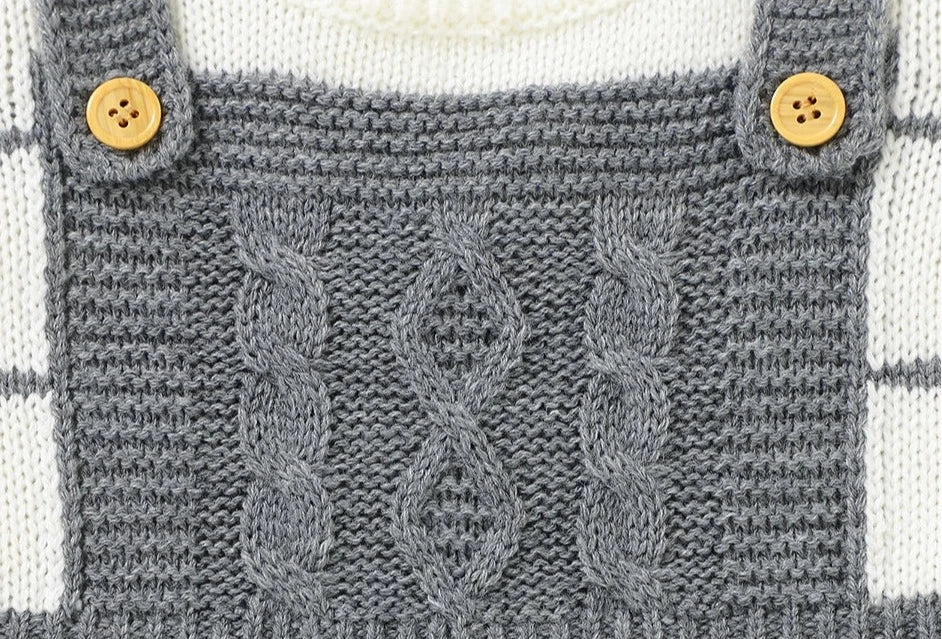 Long Sleeve Knitted Romper - Infant Jumpsuit - Just Kidding Store