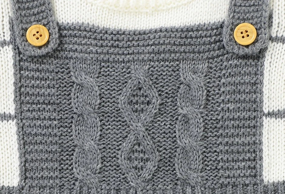 Long Sleeve Knitted Romper - Infant Jumpsuit - Just Kidding Store