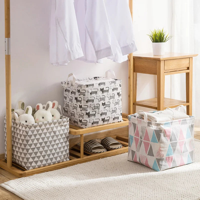 Cube Canvas Basket - Toy Storage Box - Just Kidding Store