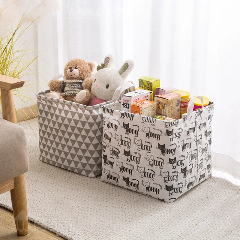 Cube Canvas Basket - Toy Storage Box - Just Kidding Store