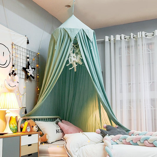 Tassel Bed Canopy - Hung Dome - Just Kidding Home