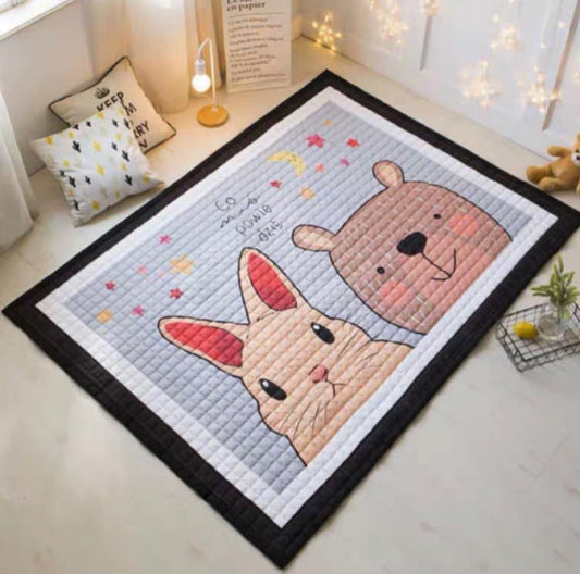 Oversized Play Mat - Quilted Anti Skid Carpet - Fluffy Tails