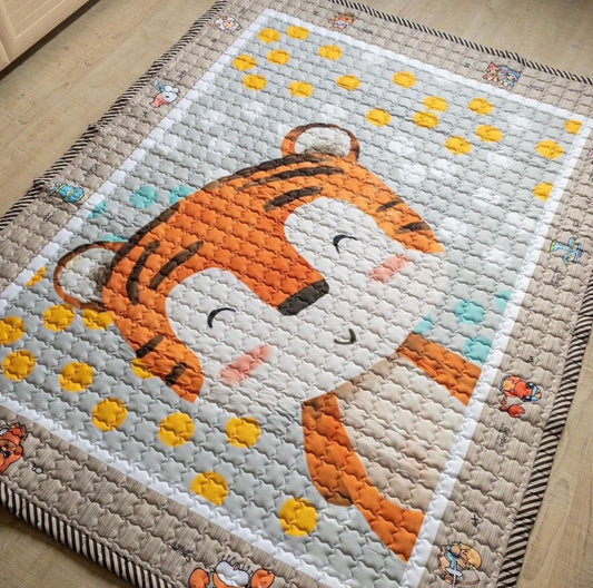 Tiger Play Mat - Quilted Anti Skid Carpet - Just Kidding Store