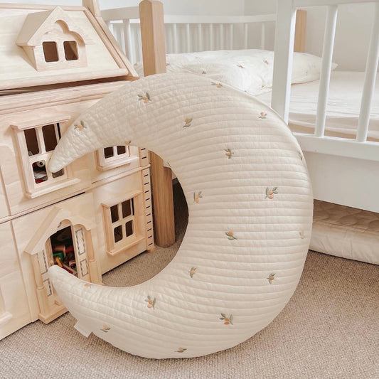 Oversized Moon Pillow Baby Nursery Cushion  - Just Kidding Store