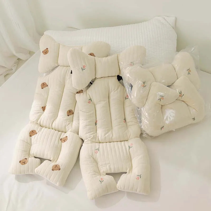 Embroidered Stroller Liner - Thicken Pram Pad - Just Kidding Store