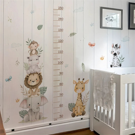 Safari Animals Height Measure Decal - Growth Chart Sticker - Just Kidding Store
