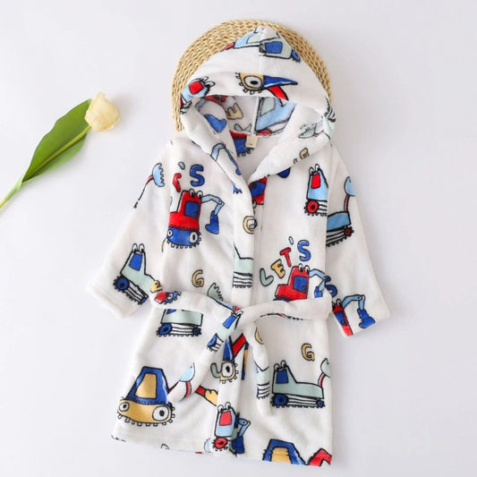 Winter Hooded Flannel Kids Robe - Just Kidding Store