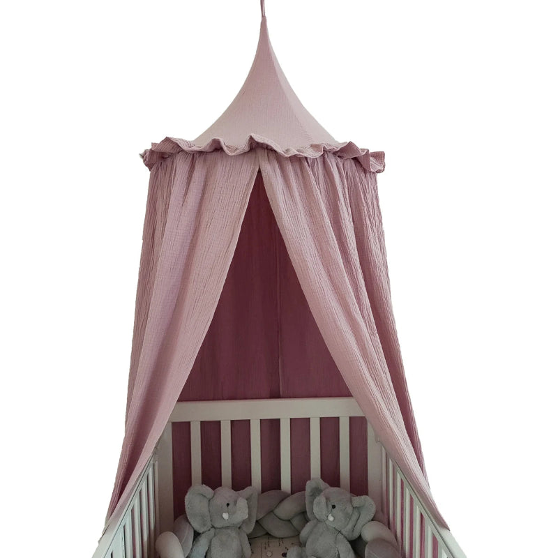 OEKO-Tex Premium Muslin Cotton Canopy With Frills - Just Kidding Store