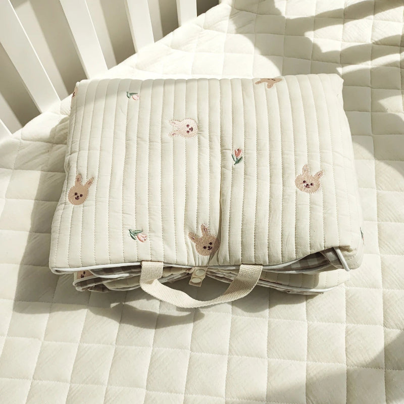 Embroidered Quilted Nursery Children Nap Mat - Just Kidding Store