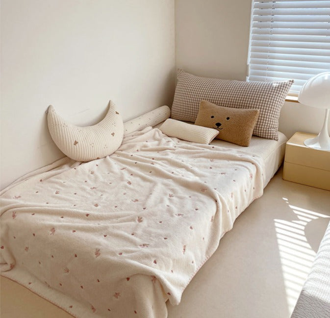 Embroidered Soft Flannel Kids Nursery Blanket - Just Kidding Store