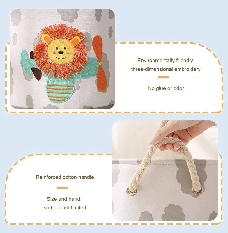 Canvas Storage Basket - Toys Organizer - Just Kidding Store