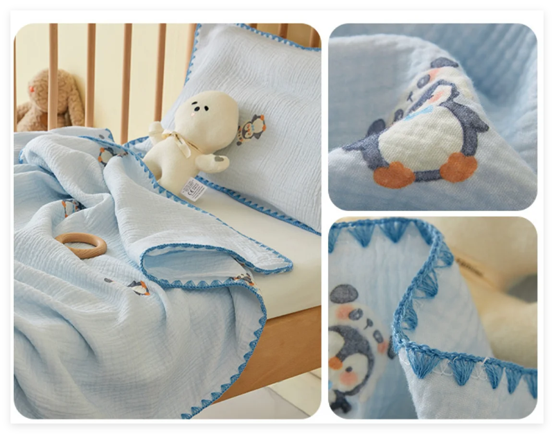 4 Layers Muslin Baby Nursery Blanket - Just Kidding Store