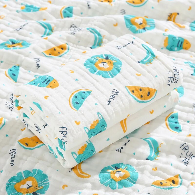 6 Layers Cotton Muslin Swaddle Blanket - Just Kidding Store