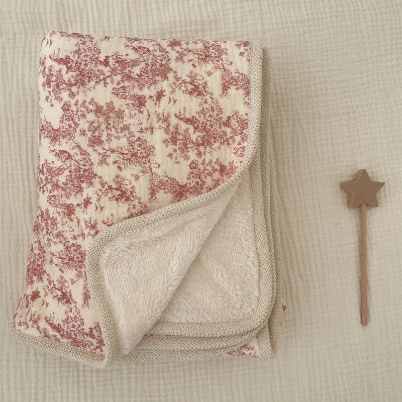 Floral Print Cotton Baby Blanket - Just Kidding Store