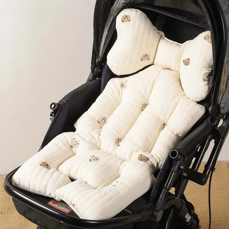 Embroidered Stroller Liner - Thicken Pram Pad - Just Kidding Store