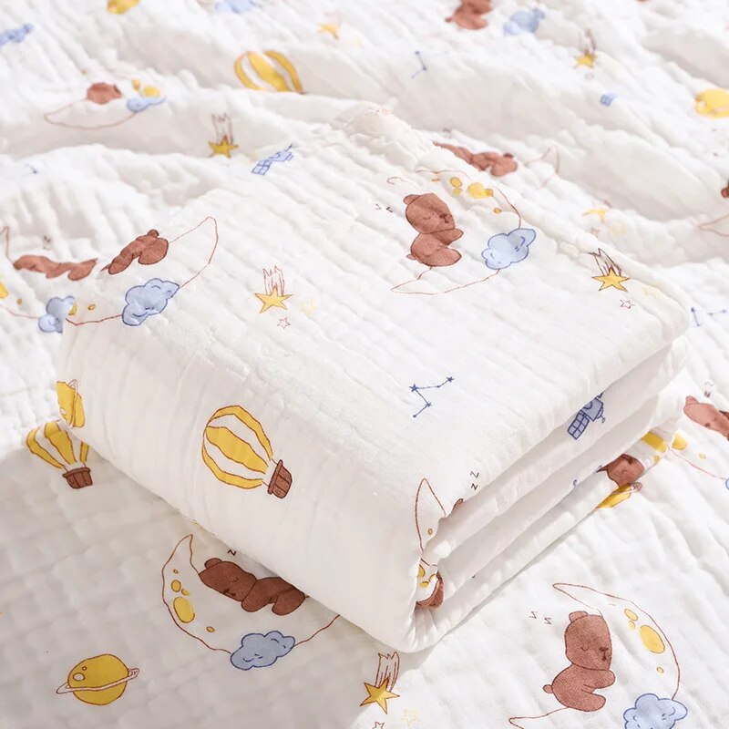 6 Layers Cotton Muslin Swaddle Blanket - Just Kidding Store