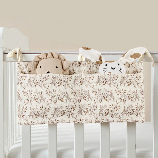 Muslin Crib Pocket Organizer – Soft Cotton Nursery Storage - Just Kidding Store