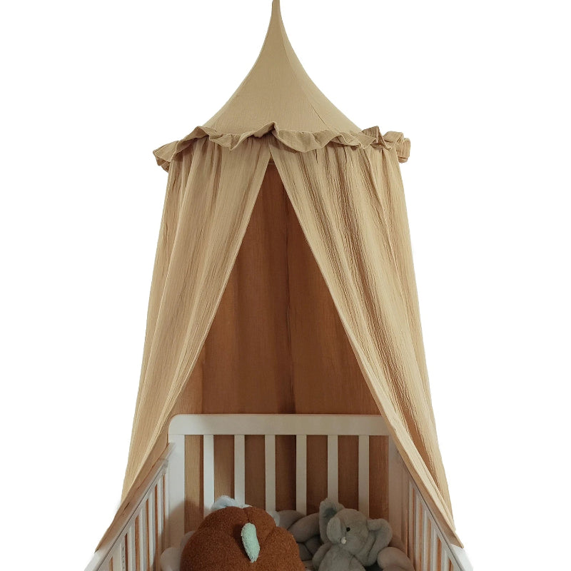 OEKO-Tex Premium Muslin Cotton Canopy With Frills - Just Kidding Store