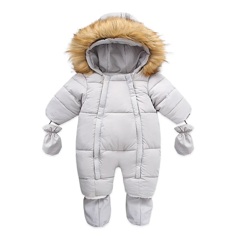 Infant Snowsuit - Warm Hooded Jumpsuit Set - Just Kidding Store