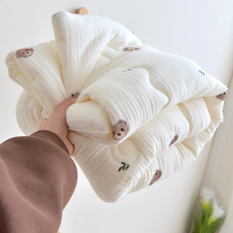 Embroidered Winter Thick Muslin Cotton Bed Cover - Just Kidding Store