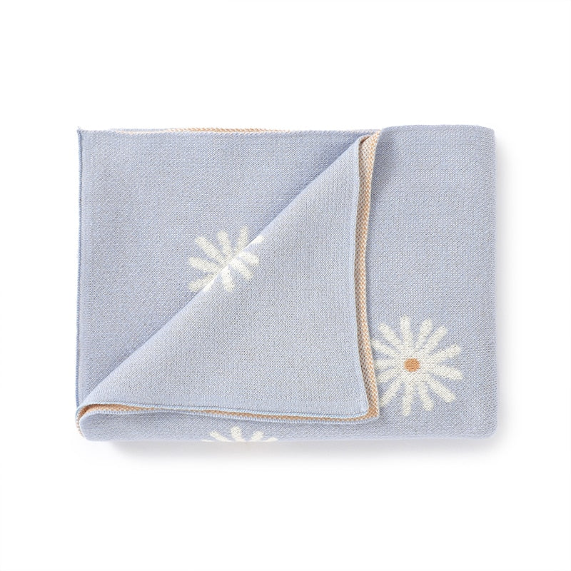 Daisy Cotton Knitted Baby Nursery Blanket - Just Kidding Store