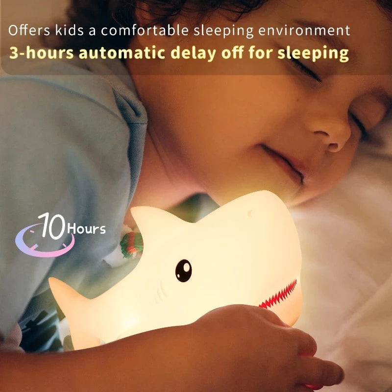 Big Shark LED Night Light - Tap Control Color Changing Lamp - Just Kidding Store
