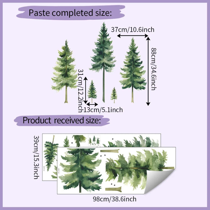 Evergreen Forest Wall Decals - Just Kidding Store