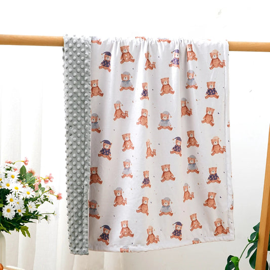 Minky Double Sided Baby Nursery Blanket - Just Kidding Store