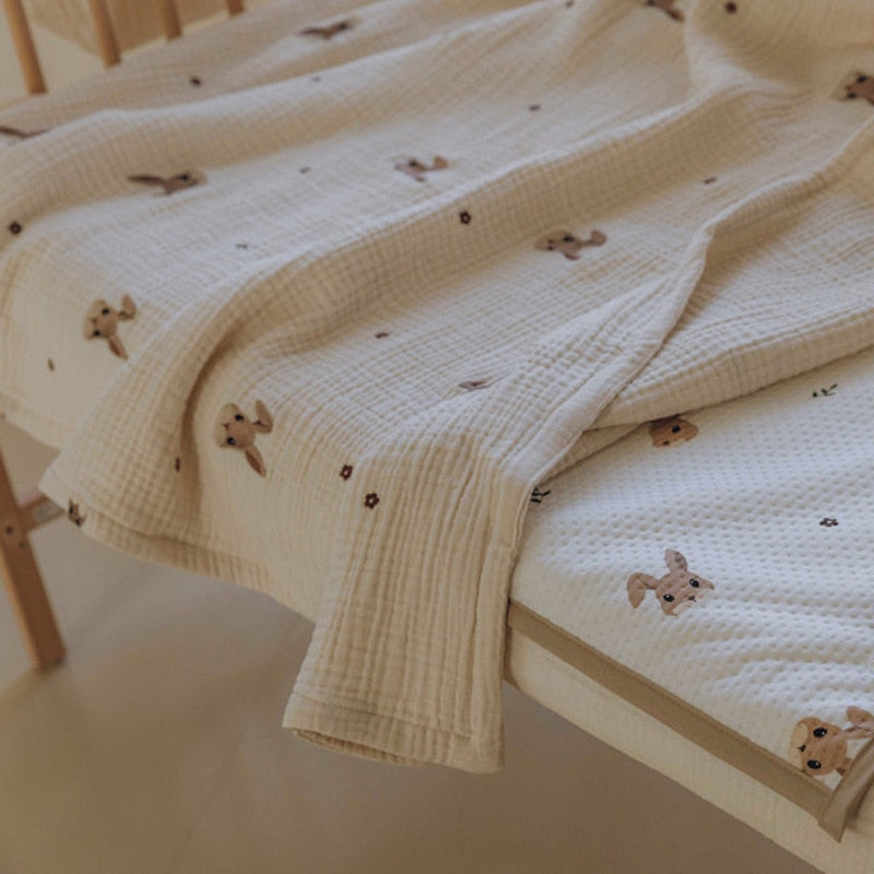 Korean Style Cotton Blanket - 6 Layers Muslin Swaddle - Just Kidding Store