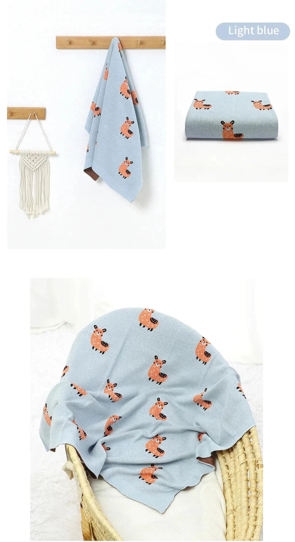 Baby Alpaca Cotton Knitted Blanket - Just Kidding Store