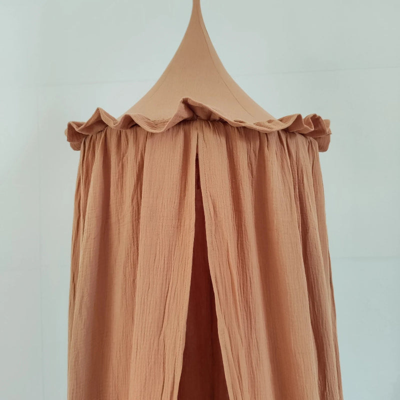 OEKO-Tex Premium Muslin Cotton Canopy With Frills - Just Kidding Store