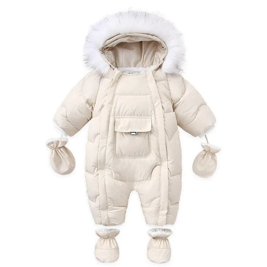 Infant Snowsuit - Warm Hooded Jumpsuit Set - Just Kidding Store