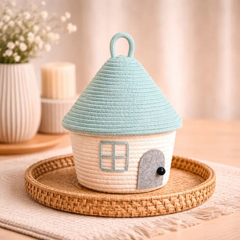 Crochet Cottage Cotton Rope Storage Baskets - Just Kidding Store