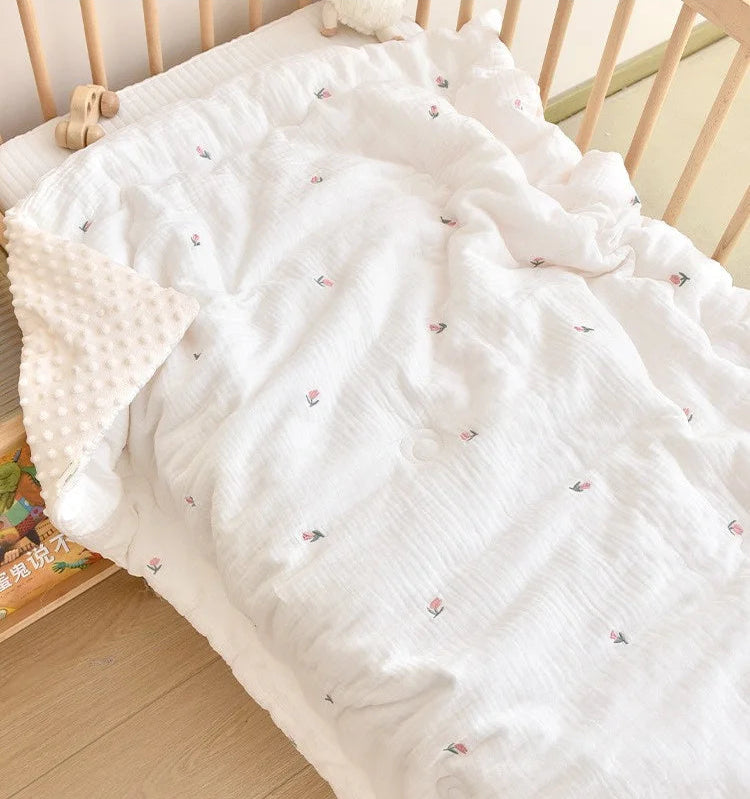 Embroidered Winter Cotton Bed Cover - Just Kidding Store