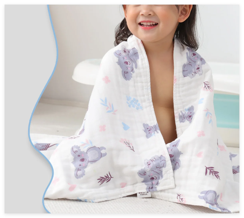 6 Layers Cotton Muslin Swaddle Blanket - Just Kidding Store