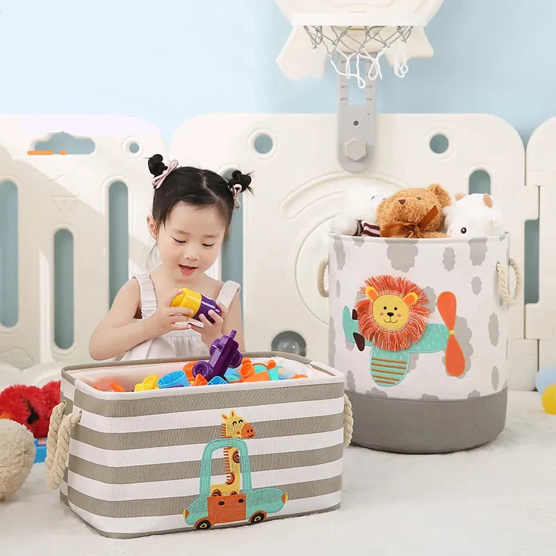 Canvas Storage Basket - Toys Organizer - Just Kidding Store