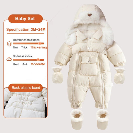 Thick Hooded Snowsuit Set Baby Infant Toddler - Just Kidding Store