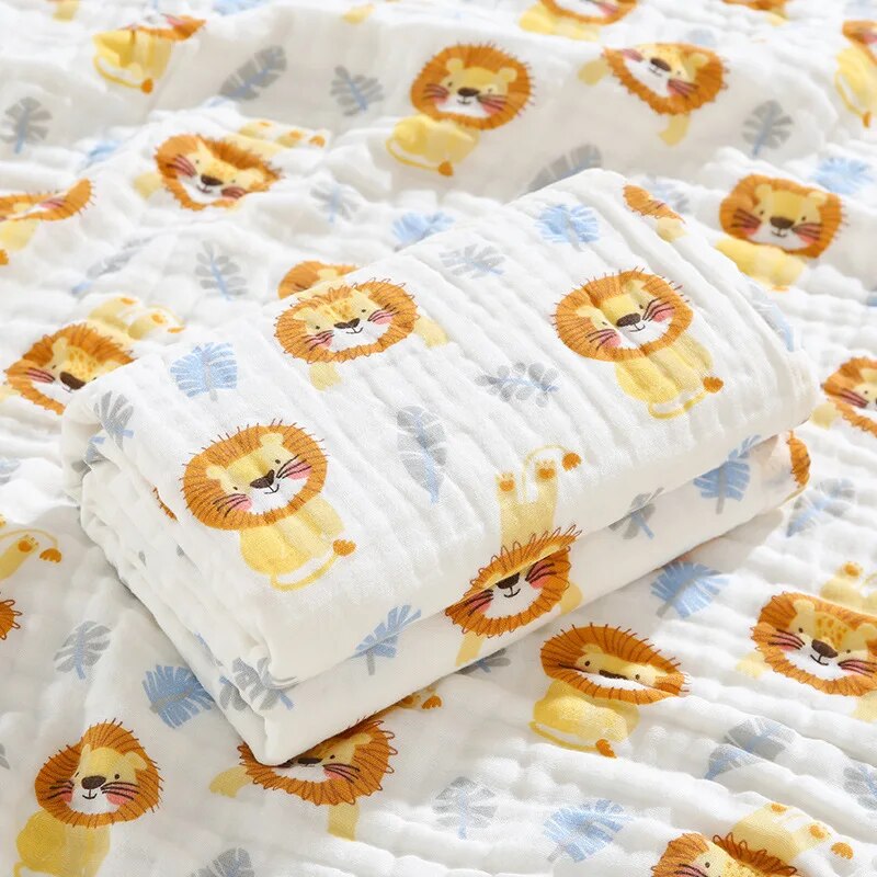 6 Layers Cotton Muslin Swaddle Blanket - Just Kidding Store