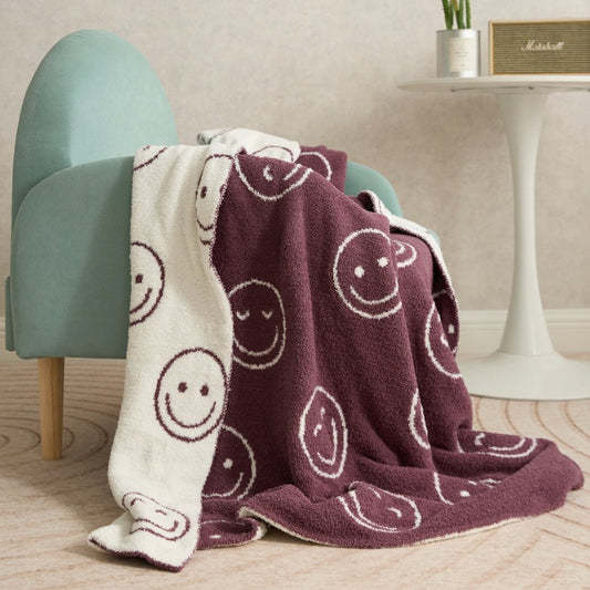 Smiley Face Double Sided Blanket - Just Kidding Store