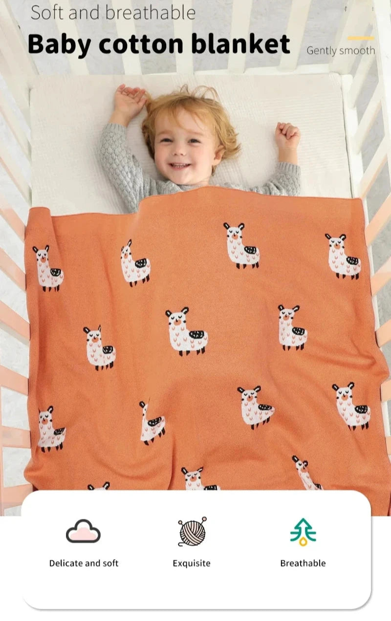 Baby Alpaca Cotton Knitted Blanket - Just Kidding Store