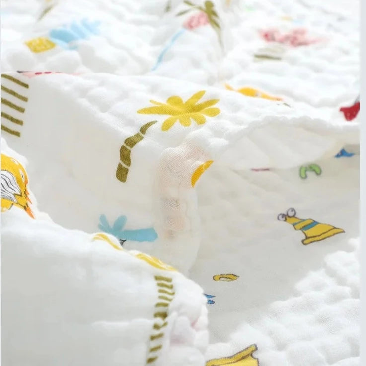 6 Layers Cotton Muslin Swaddle Blanket - Just Kidding Store