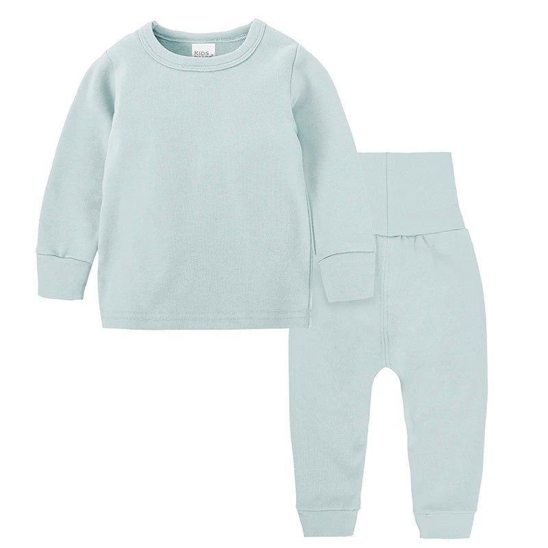 High Waist Sleepwear Set - Kids Pajamas - Ice Blue