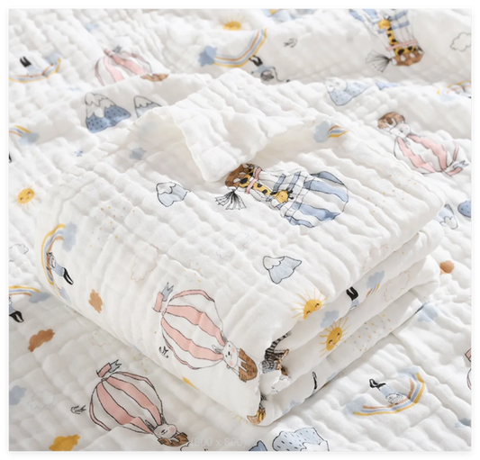 6 Layers Cotton Muslin Swaddle Blanket - Just Kidding Store