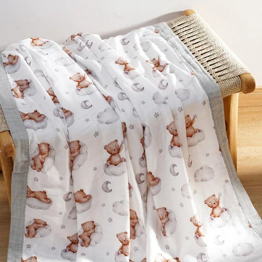 4 Layers Premier Bamboo Cotton Swaddle Blanket - Just Kidding Store