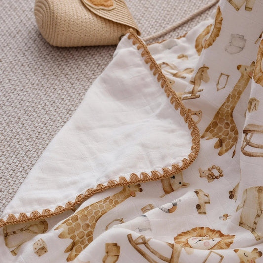 4 Layers Premier Bamboo Cotton Swaddle Blanket - Just Kidding Store