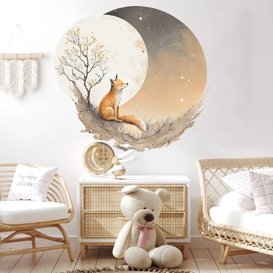 Moon Fox Wall Decal - Just Kidding Store